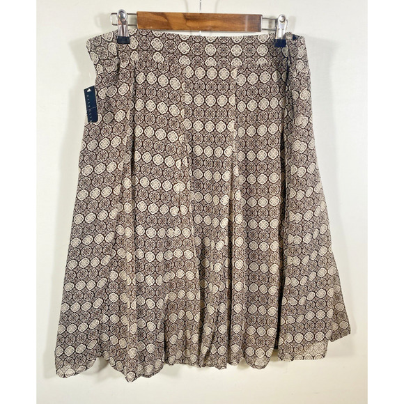 Attention Kmart Skirt Sz XL Brown White Print Chiffon Y2K Boho Forest Fairy NEW - Picture 12 of 15